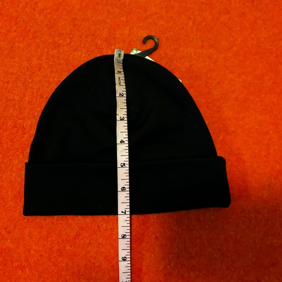 Minimalist black unisex fine knit merino wool blend tuque hat beanie NWT - Picture 8 of 9